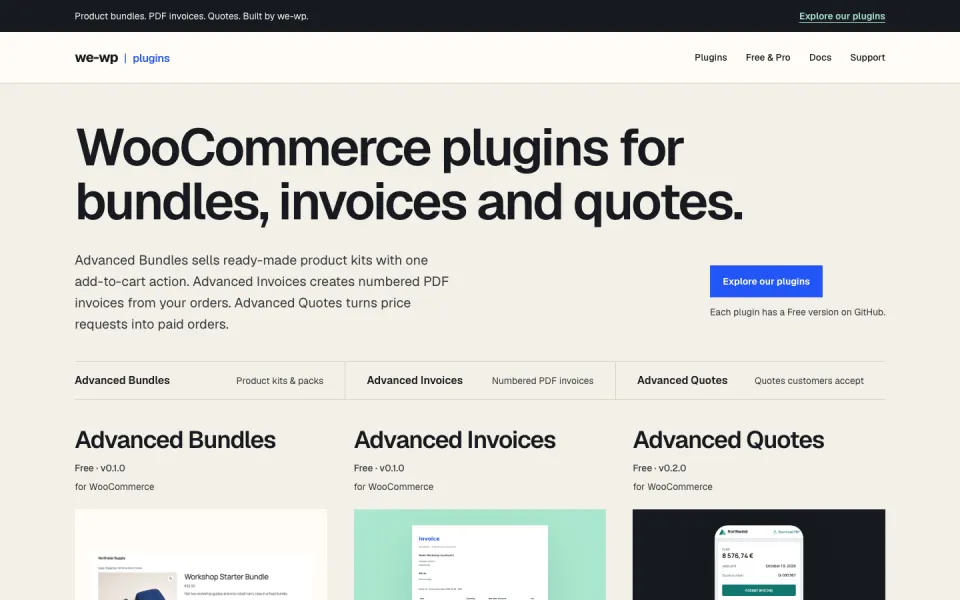 Screenshot of we-wp